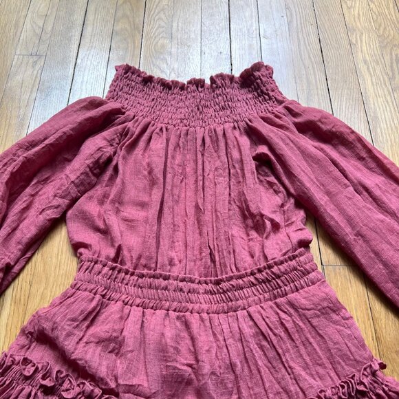 Misa Los Angeles Size S Pink Brick Darla Off Shoulder Mini Dress - Picture 5 of 15